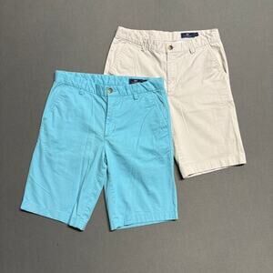 Vineyard Vines Kids Stretch‎ Breaker Bermuda Shorts Bundle Size 14 Blue & Tan